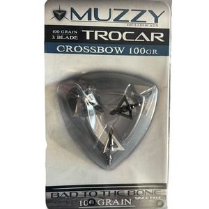 Muzzy Broadheads 3 Blade Crossbow Bolt Tips, 100 Grain, NWT